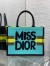 Dior Medium Book Tote Bag in Yellow and Blue Miss Dior Graffiti Embroidery 