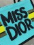 Dior Medium Book Tote Bag in Yellow and Blue Miss Dior Graffiti Embroidery 