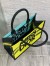 Dior Medium Book Tote Bag in Yellow and Blue Miss Dior Graffiti Embroidery 