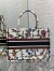 Dior Medium Book Tote Bag In White Dior Petites Fleurs Embroidery