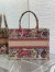 Dior Medium Dioriviera Book Tote in Raffia with Pink Toile de Jouy Sauvage Embroidery