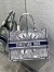 Dior Medium Book Tote Bag In White & Blue Rêve d'Infini Embroidery