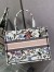 Dior Medium Book Tote Bag In Multicolor Rosa Mutabilis Embroidery