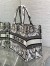 Dior Medium Book Tote Bag in White Toile de Jouy Soleil Embroidery