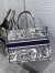 Dior Medium Book Tote Bag In Blue Toile De Jouy Embroidery