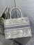 Dior Medium Book Tote Bag In Grey Toile De Jouy Embroidery