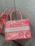 Dior Medium Book Tote Bag In Pink Transparent Toile de Jouy Canvas