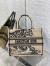 Dior Medium Book Tote Bag In Macro Toile de Jouy Tiger Embroidery 