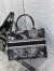 Dior Medium Book Tote Bag In Black Toile de Jouy Zodiac Embroidery