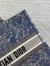 Dior Large Book Tote Bag In Blue Brocart Denim-Effect Embroidery