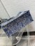 Dior Large Book Tote Bag In Blue Brocart Denim-Effect Embroidery