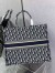 Dior Large Book Tote Bag In Blue Dior Oblique Embroidery