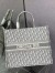 Dior Large Book Tote Bag In Grey Dior Oblique Embroidery
