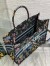 Dior Large Book Tote Bag In Black Dior Petites Fleurs Embroidery
