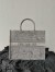 Dior Large Book Tote Bag In Gray Toile de Jouy Reverse Embroidery