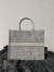 Dior Large Book Tote Bag In Gray Toile de Jouy Reverse Embroidery
