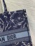 Dior Large Book Tote Bag In Blue Dior Roses Embroidery 