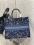 Dior Large Book Tote Bag In Blue Dior Roses Embroidery 