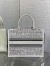 Dior Dioramour Medium Book Tote Bag with Strap in Je Vous Adore Embroidery and White Calfskin