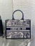 Dior Medium Book Tote Bag with Strap in Blue Toile de Jouy Sauvage Embroidery