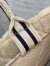 Dior Large Book Tote Bag In Beige Cannage Shearling
