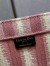 Dior Large Book Tote Bag In Pink Stripes Embroidery