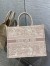 Dior Large Book Tote Bag In Pink Toile de Jouy Embroidery