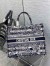 Dior Large Book Tote Bag In Blue Toile de Jouy Stripes Embroidery