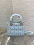 Dior Lady Dior Mini Bag with Chain in Pale Blue Cannage Lambskin