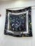 Dior Herbarium 90 Square Scarf in Black Silk Twill
