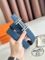 Hermes H au Carre Reversible Belt 32MM in Blue Clemence Leather