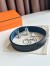 Hermes H au Carre Reversible Belt 32MM in Blue Clemence Leather