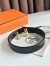 Hermes H au Carre Reversible Belt 32MM in Chocolate Clemence Leather