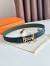Hermes H au Carre Reversible Belt 32MM in Green and Black Epsom Leather