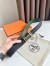 Hermes H au Carre Reversible Belt 32MM in Green and Black Epsom Leather
