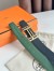 Hermes H au Carre Reversible Belt 32MM in Green and Black Epsom Leather