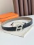 Hermes H Speed Reversible Belt 32MM in Grey Clemence Leather