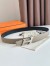 Hermes H Speed Reversible Belt 32MM in Grey Clemence Leather