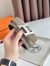 Hermes H Speed Reversible Belt 32MM in Grey Clemence Leather