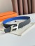 Hermes H Speed Reversible Belt 32MM in Blue and Green Epsom Calfskin