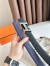 Hermes H Speed Reversible Belt 32MM in Blue Saphir Epsom Calfskin