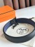 Hermes H Speed Reversible Belt 32MM in Blue Saphir Epsom Calfskin
