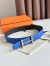 Hermes H d'Ancre Reversible Belt 32MM in Blue and Black Epsom Calfskin