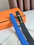 Hermes H d'Ancre Reversible Belt 32MM in Blue and Black Epsom Calfskin