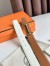Hermes H d'Ancre Reversible Belt 32MM in Gold and White Epsom Calfskin