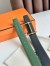 Hermes H d'Ancre Reversible Belt 32MM in Black and Green Epsom Calfskin