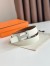 Hermes H Guillochee Reversible Belt 32MM in Gold and White Epsom Calfskin