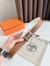 Hermes H Guillochee Reversible Belt 32MM in Gold and White Epsom Calfskin