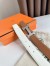 Hermes H Guillochee Reversible Belt 32MM in Gold and White Epsom Calfskin