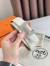 Hermes H Guillochee Reversible Belt 32MM in Gold and White Epsom Calfskin